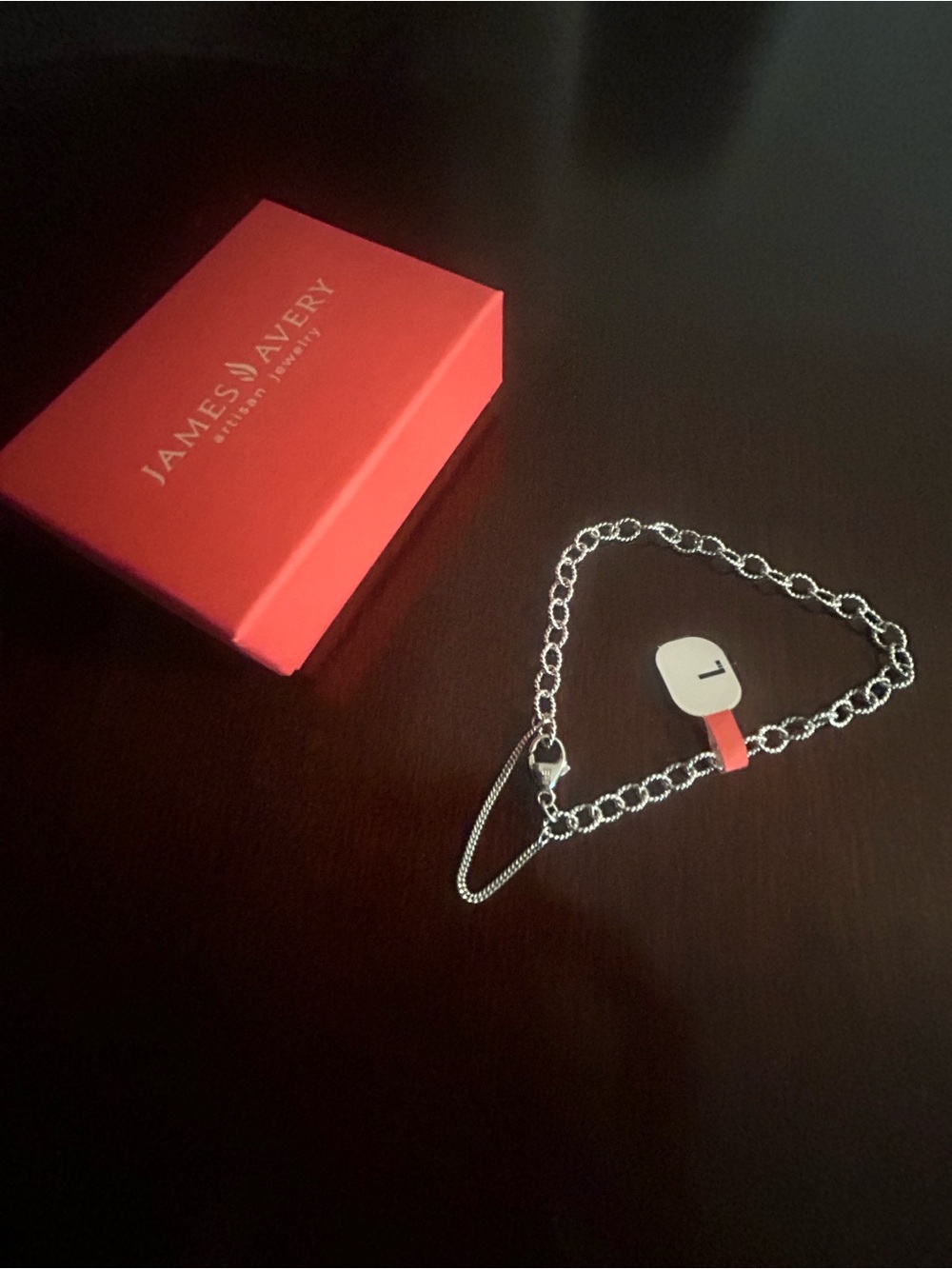 James Avery Twisted Wire Cable Charm Bracelet - Red Box